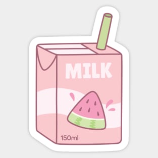 Cute Packet Of Watermelon Milk Sticker